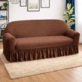 Butterfly Fabric Stretchable Sofa Cover - Brown