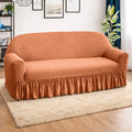 Butterfly Fabric Stretchable Sofa Cover - Camel