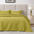 3Pcs King Size Bed Spread with Pillow Covers - Olive