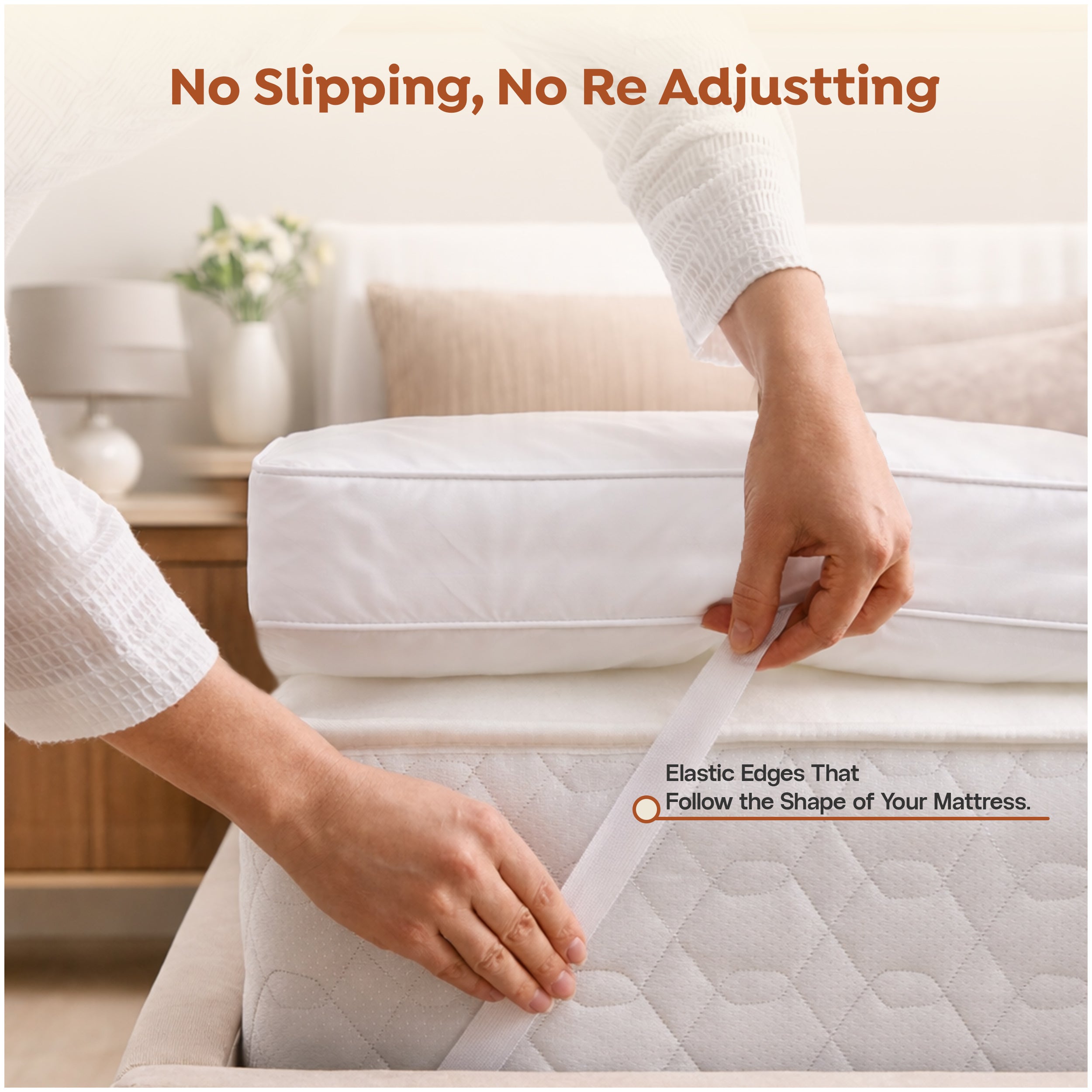 Premium Mattress Topper 1200 GSM, 4 Inches Thick Cloudy