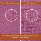 3Pcs King Size Bed Spread with Pillow Covers - Pink