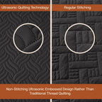 3Pcs King Size Bed Spread with Pillow Covers - Black