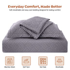 3Pcs King Size Bed Spread with Pillow Covers - Grey