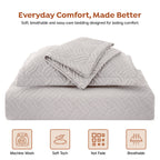 3Pcs King Size Bed Spread with Pillow Covers - Silver
