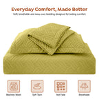 3Pcs King Size Bed Spread with Pillow Covers - Olive