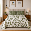 King Size Cotton Bed Sheet with Pillow Covers - DS 10016