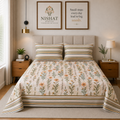 King Size Cotton Bed Sheet with Pillow Covers - DS 10014